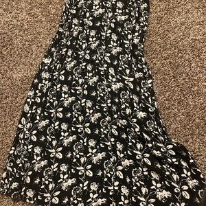 Floral Black and White Women's Skirt